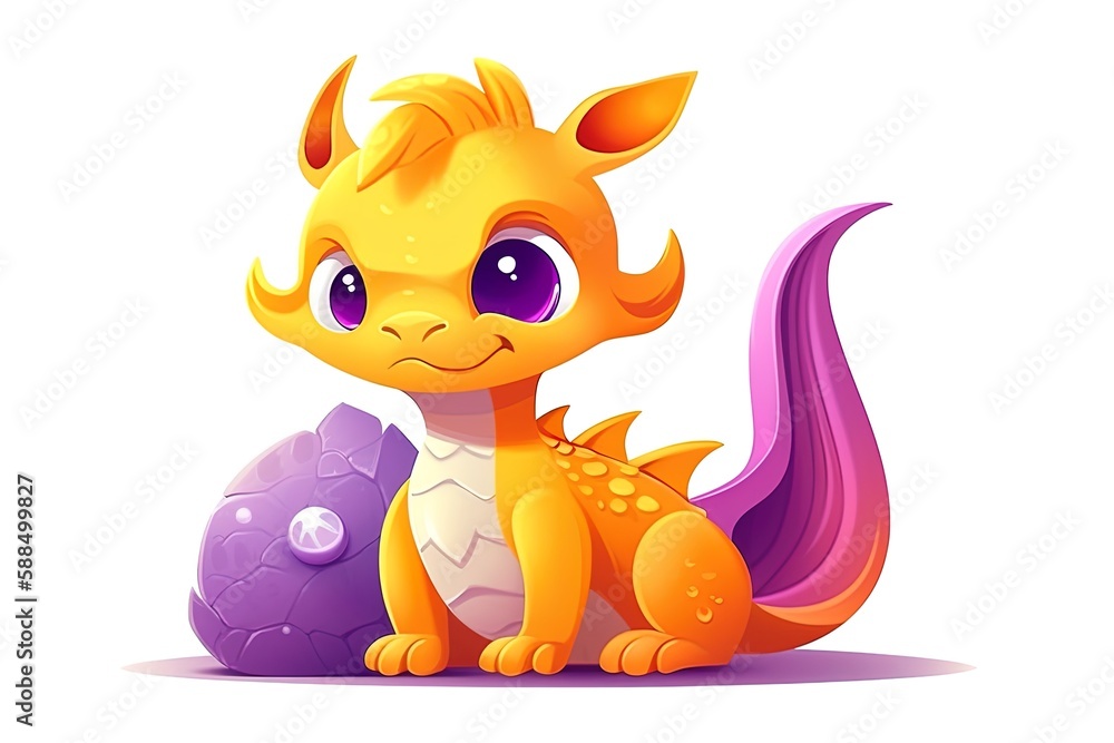 Very cute baby dragon on isolated background. 3d illustration digital art. Very cute baby dragon on isolated background. 3d illustration digital art.