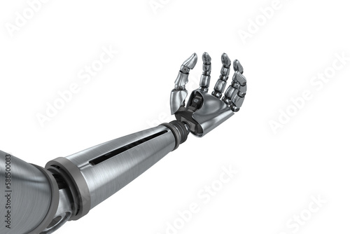 Illustration of chrome robot hand