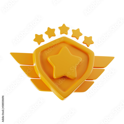 Premium Game winner icon 3d rendering on isolated background