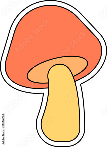 70's Groovy Retro Mushroom Isolated