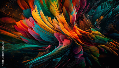 Wallpaper Mural Vibrant computer graphic depicts nature glowing chaos generated by AI Torontodigital.ca