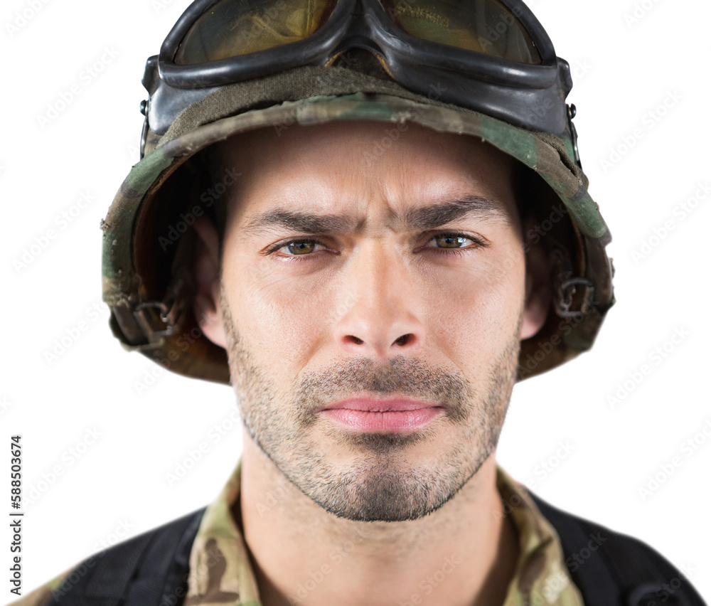 Close up portrait of confident military soldier Close up portrait of confident military soldier
