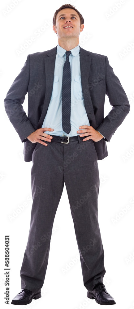 Smiling businessman with hands on hips Smiling businessman with hands on hips