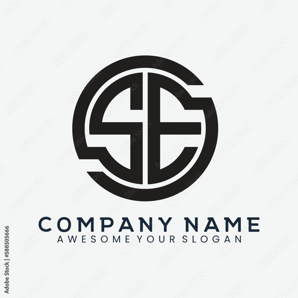 Initial Letter SE monogram logo Design Vector illustration 