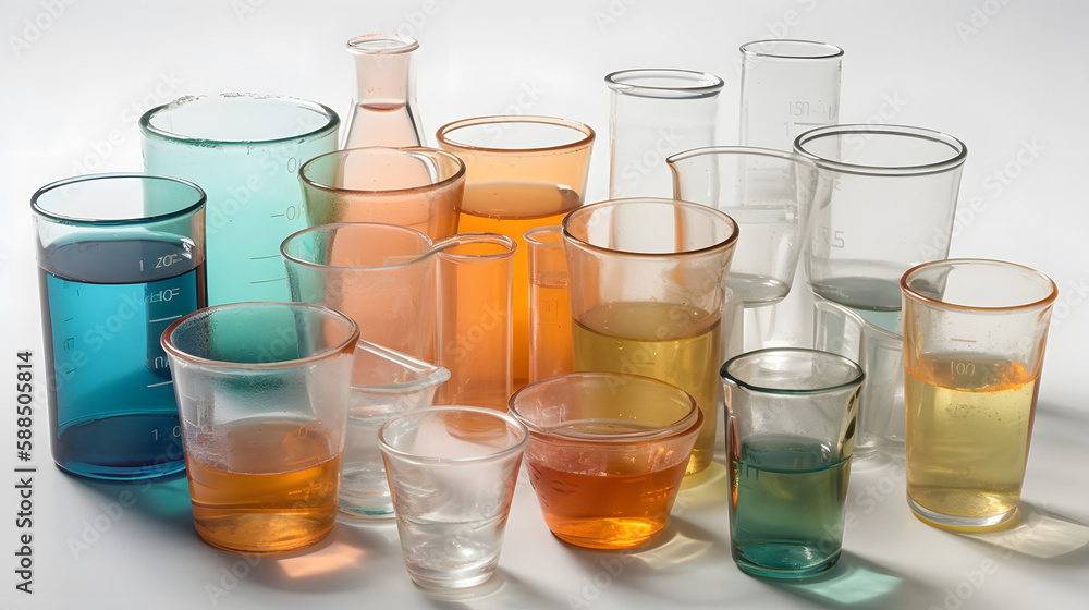 Laboratory Chemical Cups. Generative AI