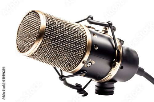 retro michrophone on isolated transparent background