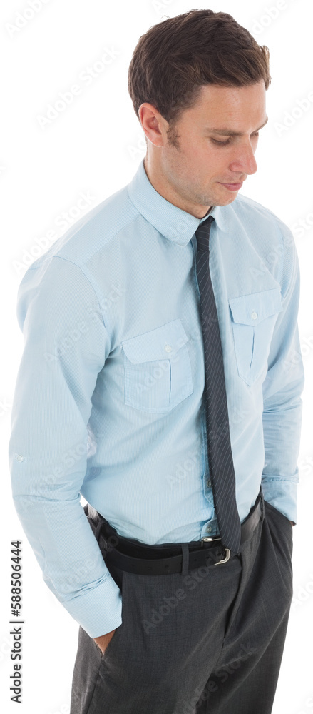 Serious businessman with hands in pockets Serious businessman with hands in pockets
