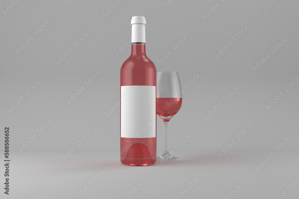 Close-up of red wine bottle with glass Close-up of red wine bottle with glass