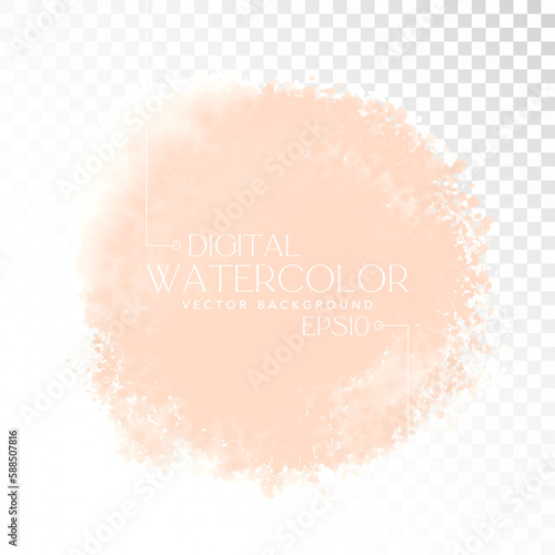 Vector digital watercolor brush stain. Colorful painted stroke for backdrop. Artistic painted background.