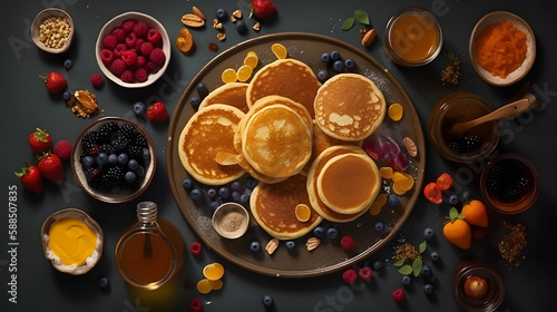 Delicious breakfast pancakes. Generative AI