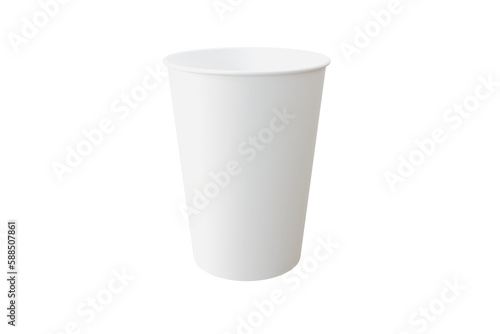 Composite image of white disposable cup