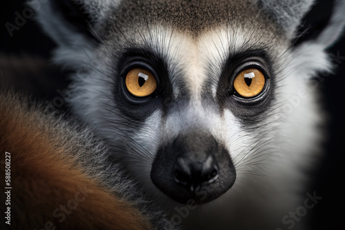 Generative AI. Ring-tailed lemur (Lemur catta) is a large strepsirrhine primate and the most recognized lemur due to its long, black and white ringed tail.