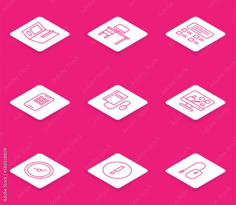 Set line Open book, Computer monitor and desk, Online quiz, test, survey, Mobile phone, Electronic with mouse, education, Clock and Information icon. Vector Set line Open book, Computer monitor and desk, Online quiz, test, survey, Mobile phone, Electronic with mouse, education, Clock and Information icon. Vector