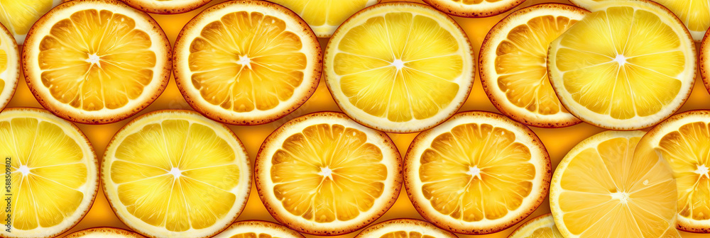 slices of lemon. Generative AI image. slices of lemon. Generative AI image.