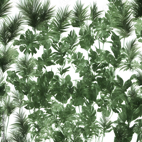 Plants In White Background "Generrative AI"