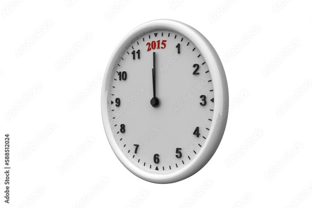 Digitally generated image of 2015 on clock Digitally generated image of 2015 on clock