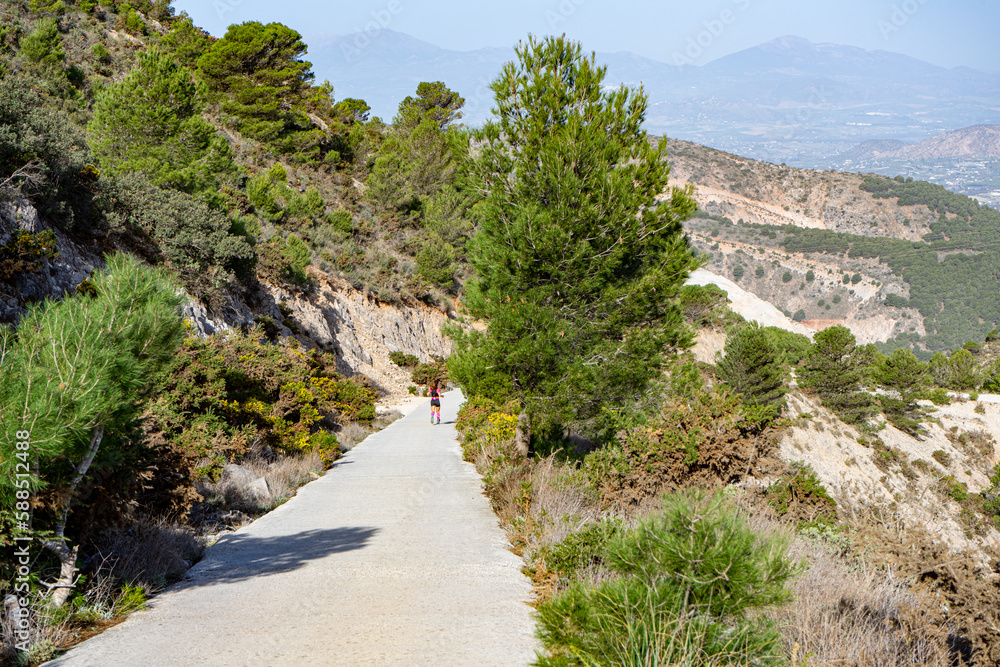 Road to mount Calamorro, near Malaga in the Costa del Sol in Spain