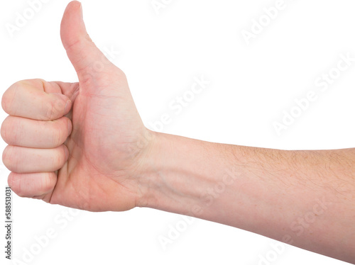 Hand showing thumbs up