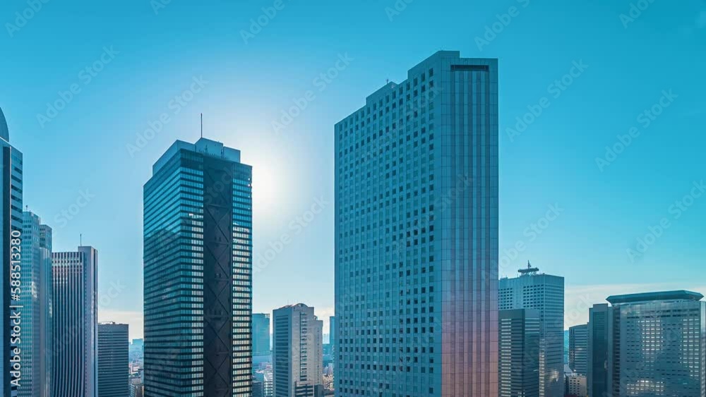 Sunset time-lapse of skyscrapers in Shinjuku, Tokyo, Japan Sunset time-lapse of skyscrapers in Shinjuku, Tokyo, Japan