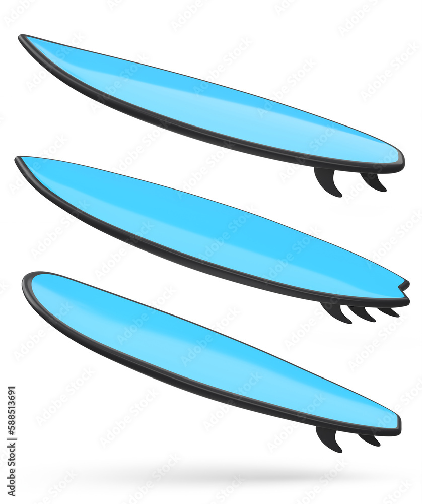 Set of surfboard for summer surfing on surf board on white background. Set of surfboard for summer surfing on surf board on white background.
