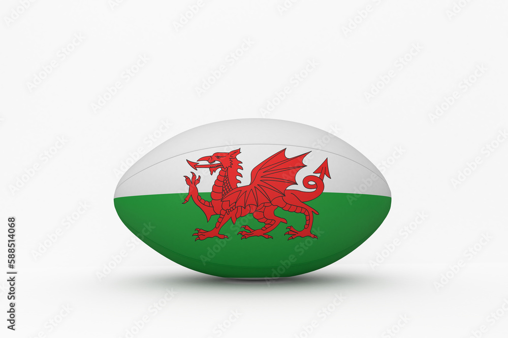 Obraz premium Welsh flag rugby ball