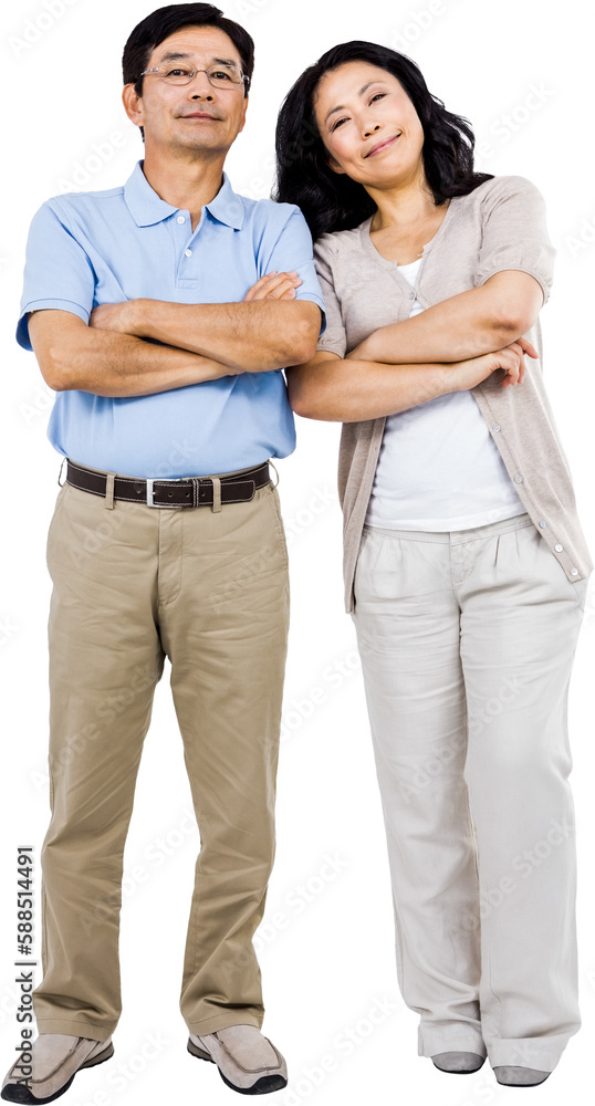 Smiling couple with arms folded Smiling couple with arms folded