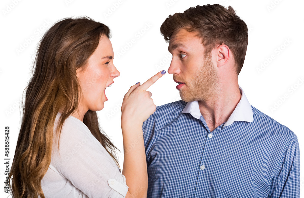 Casual young couple in an argument Casual young couple in an argument
