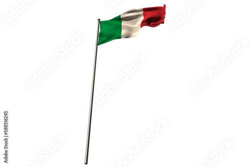 Low angle view of waving Italian flag
