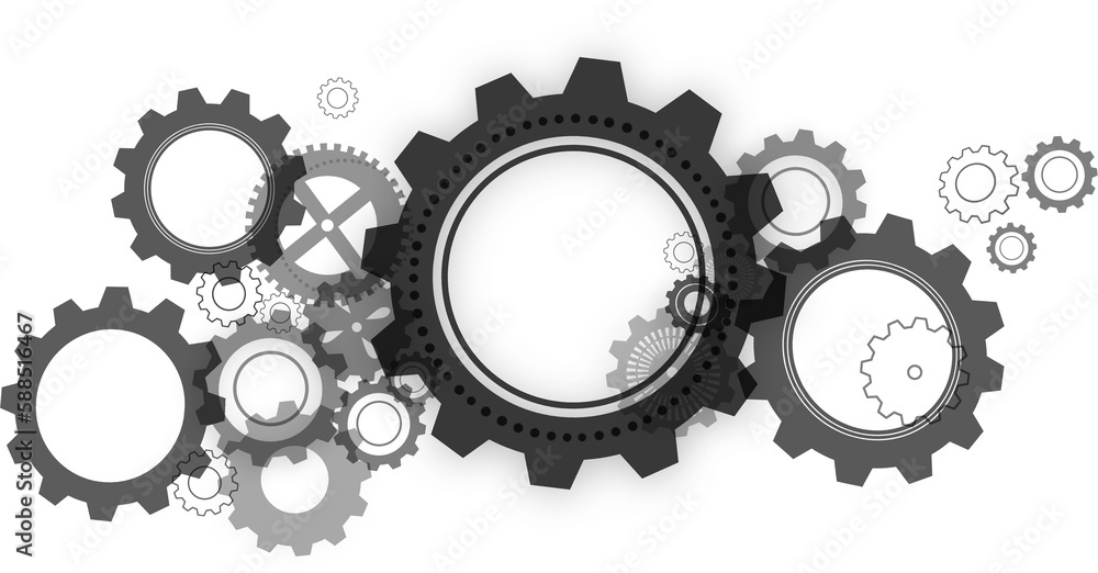 Gears against white background