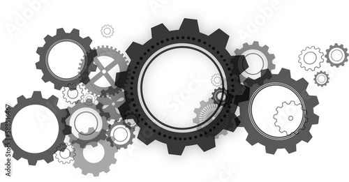 Gears against white background