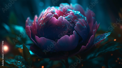 Photographie Transparent bright colorful flowers abstract futuristic flower art generative ai