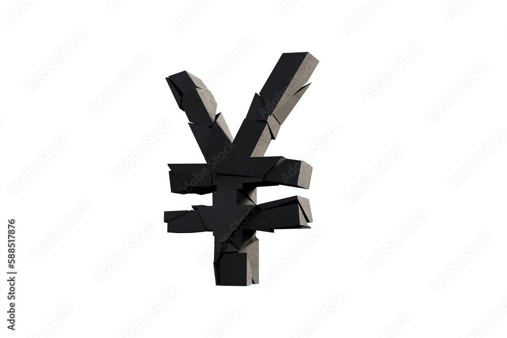 Fototapeta premium 3d illustration of Yen symbol 