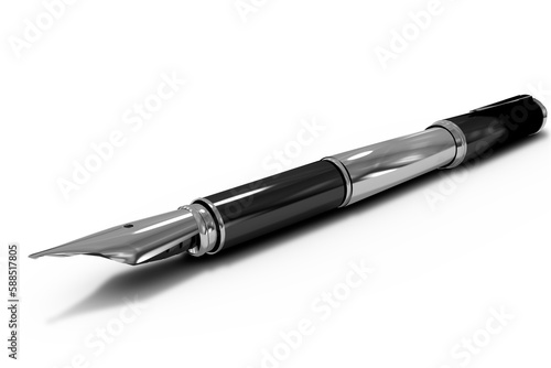 Digitally generated image of metallic fountain pen