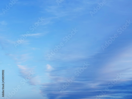 Blue sky with white clouds. Background for design purpose and sky replacement.