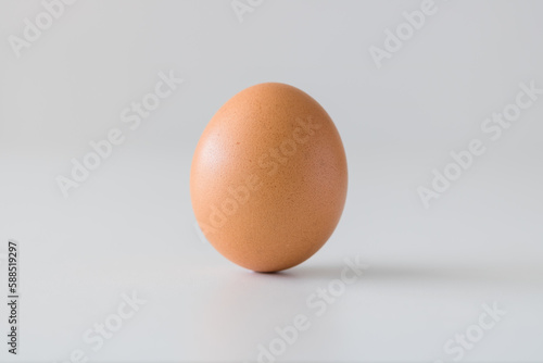 single brown chicken egg isolated on white background. easter.