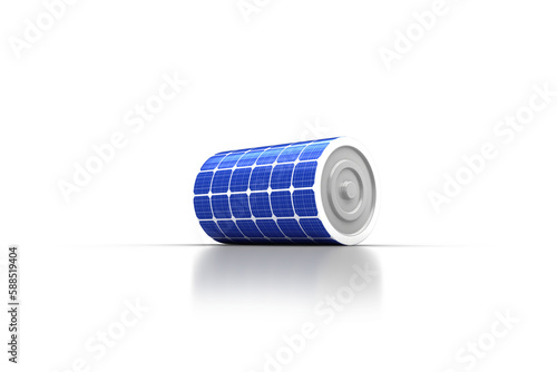 3d image of blue solar battery