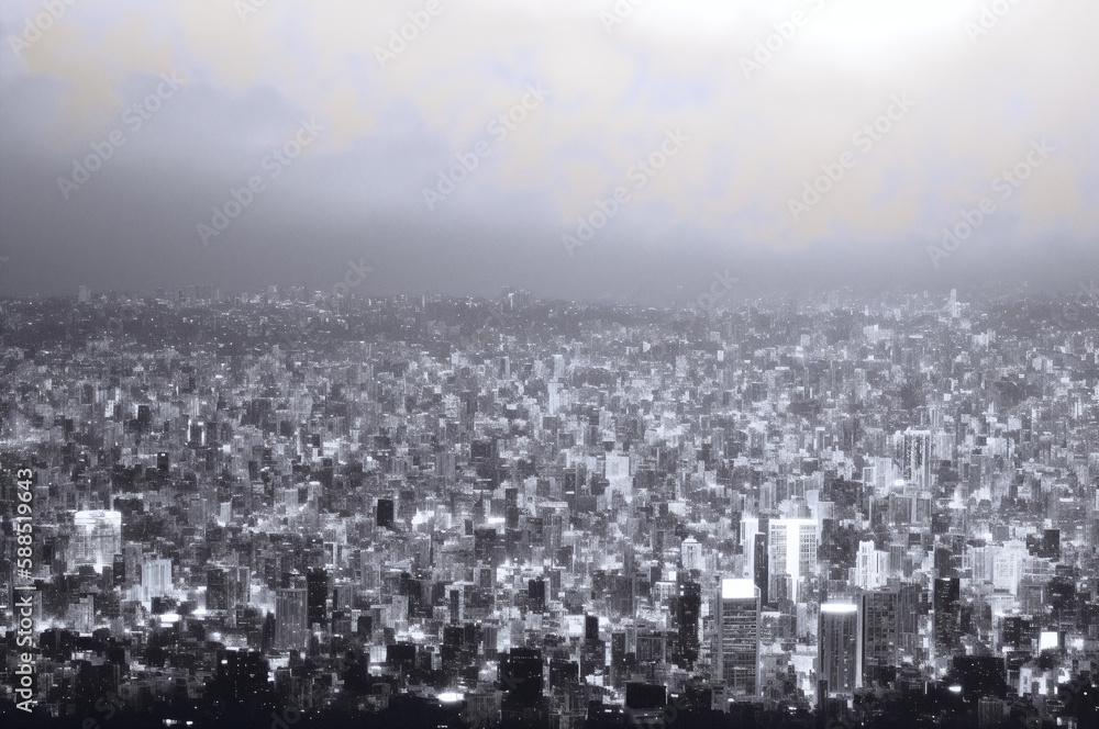 Fototapeta premium Grey cityscape