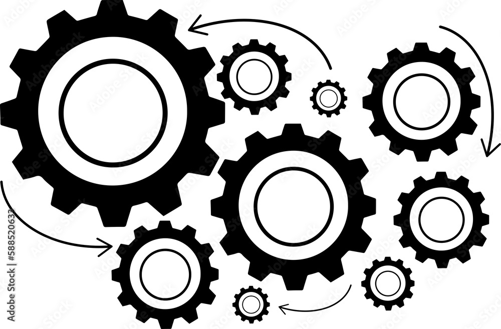 Composite image of gears on white background Composite image of gears on white background