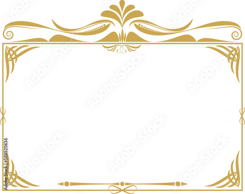 Certificate Border Frame Template. Calligraphic Vintage Design Elements 2