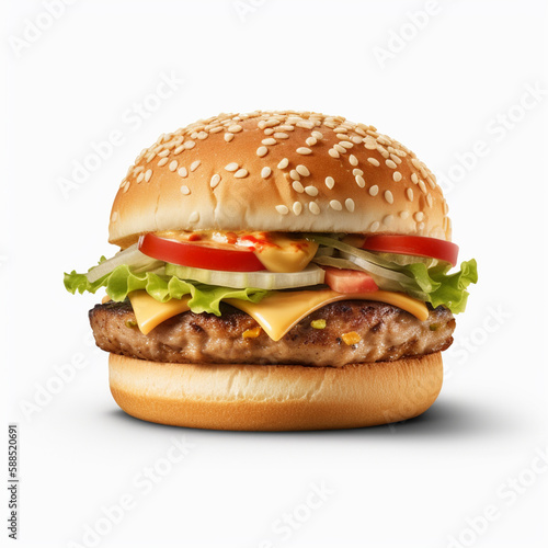 Burger isolated image on white background © Mamun