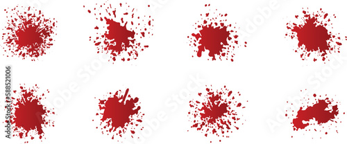 A collection of blood splats and speckles for artwork compositions and textures