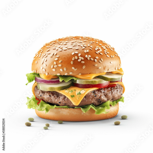 Burger isolated image on white background