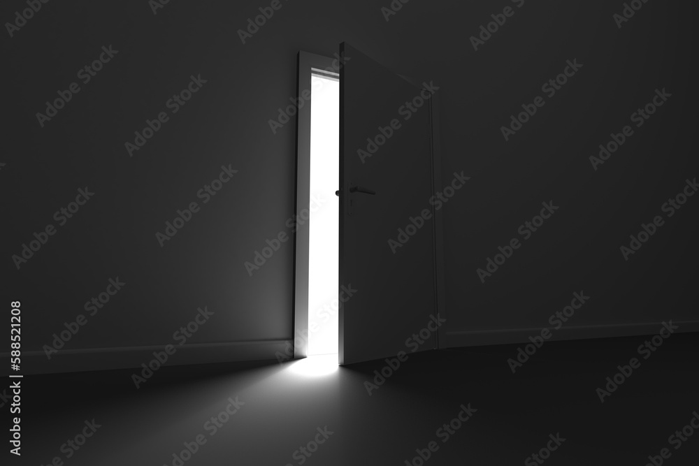 Naklejka premium Digital image of sunlight through open door