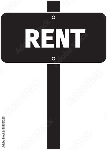 Digitally generated image of rent signboard