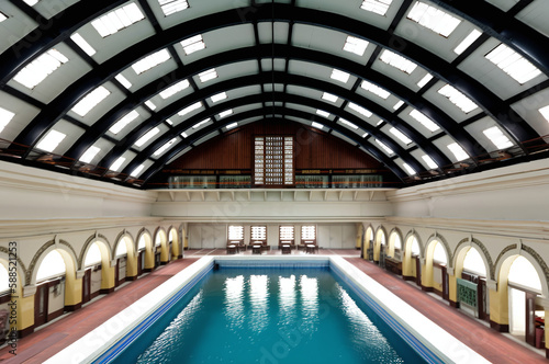 Olympic-sized swimming pool in a grand palace