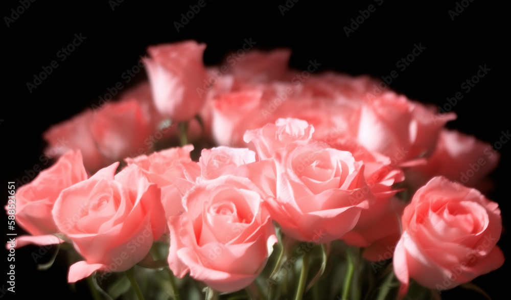 Pink roses on a black background Pink roses on a black background