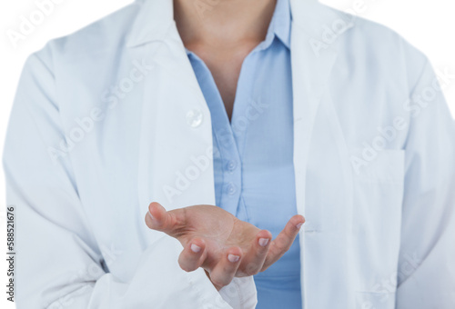Midsection of female doctor gesturing