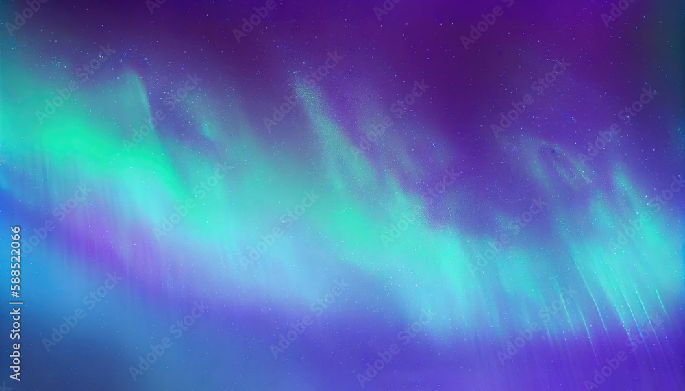 A purple and green aurora borealis in the sky