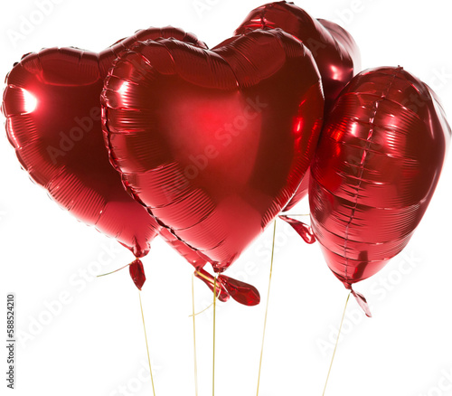 Red heart shape balloons