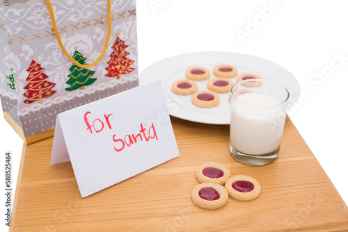 Milk and cookies left out for santa